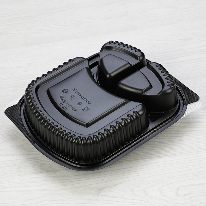 Plastic to Go Containers Food Disposable Households 3 Compartment Food Container Bento Lunch Box pp Food Container
