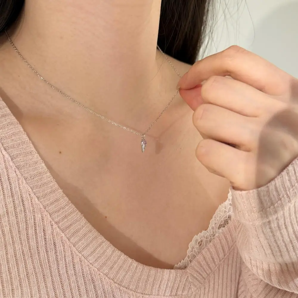 KAKODIY Adjustable 5A Zircon Fine Jewelry for Women Pendant Ice Cream Shape 925 Sterling Silver Necklace detail 3