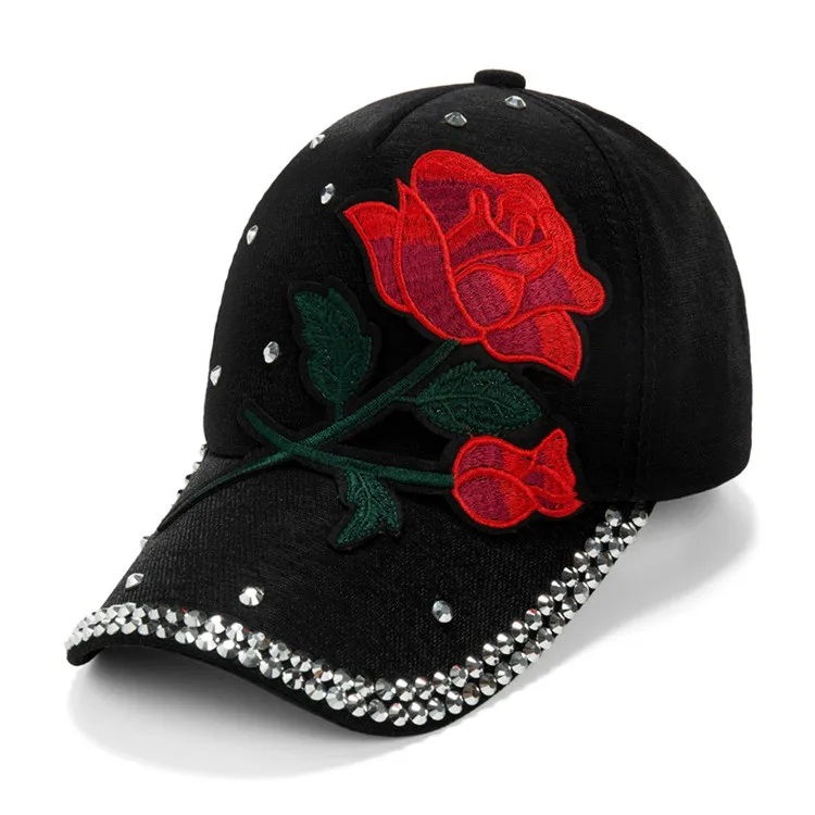Womens Baseball Cap Handmade Flower 