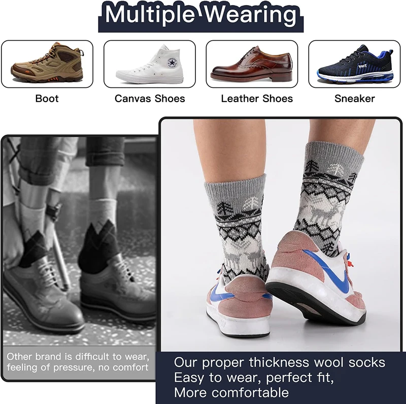 product-750-745.3125 men wool socks custom logo winter warm socks thick knit cabin cozy crew soft socks gifts for men