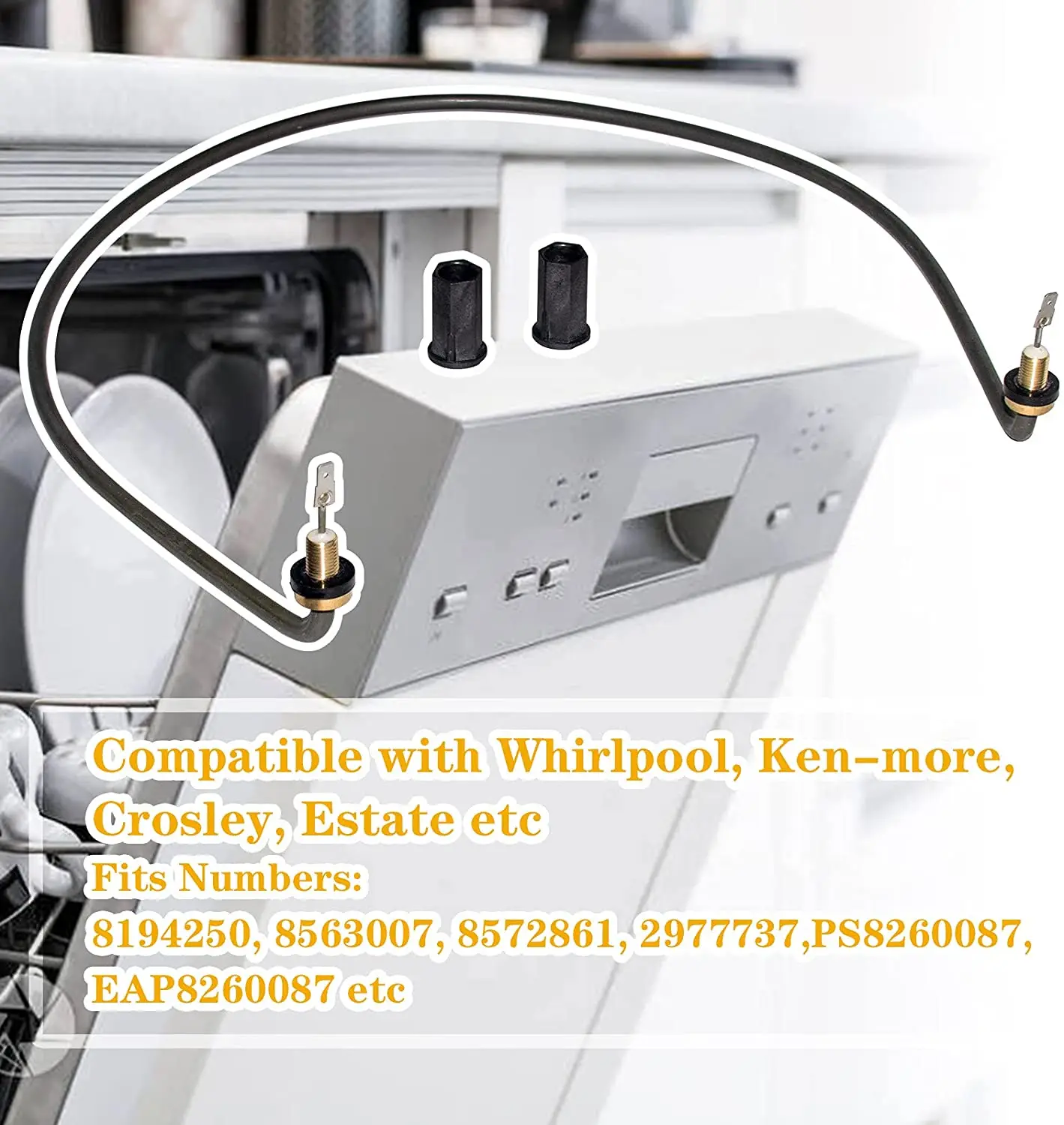 Нагревательный элемент W10518394 W10134009 для посудомоечной машины Crosley Ken-more, гидромассажная Ванна AP5690151, 2977737,8194250,PS8260087