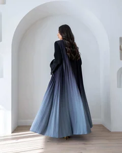 New Fashion Miyake Pleated Jacket for Women Long Abaya Casual Ethnic Style Plus Size Loose Cardigan Coat Women's Fashion Abaya