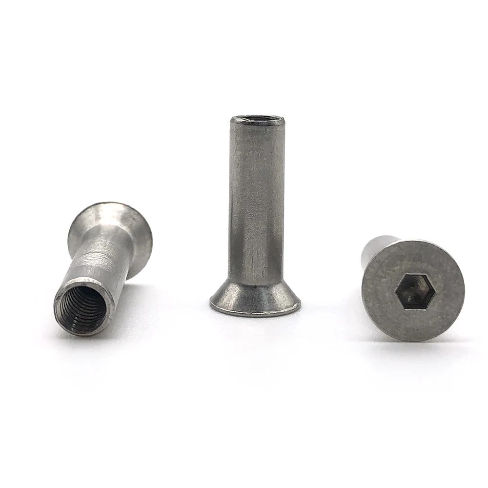 Fabriek Direct M6 M8 M10 1/4-20 Vernikkeld Platte Kop Hex Socket Mouw Moer