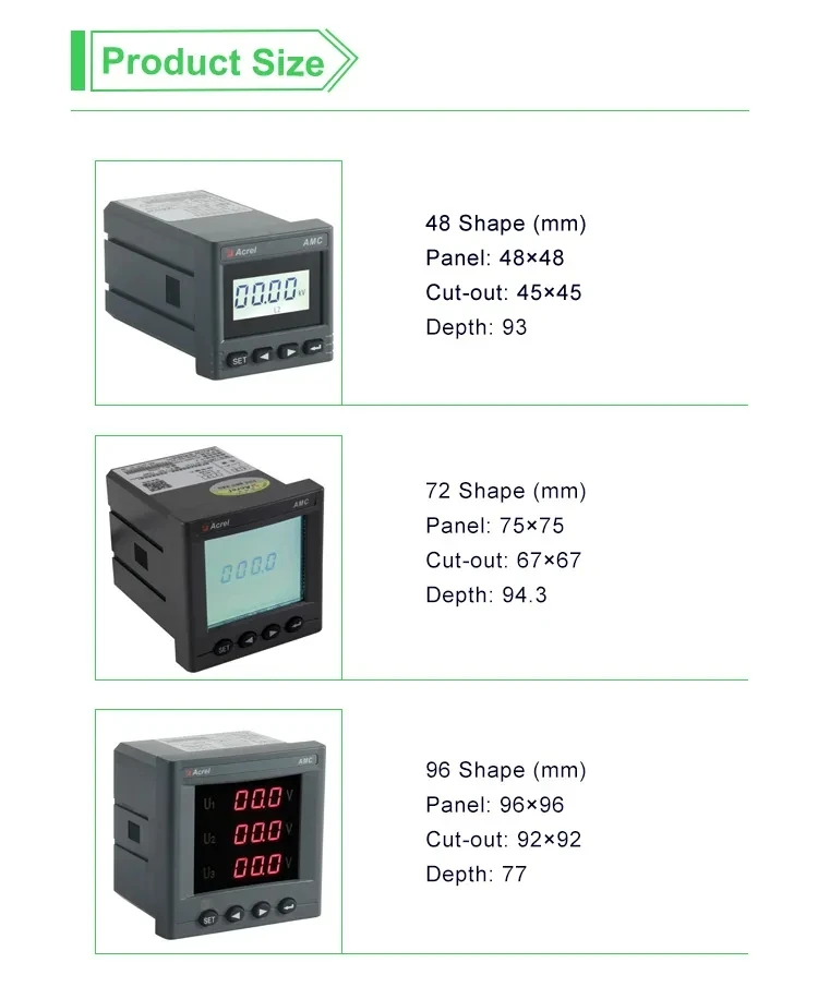 Single Phase Smart Modbus Digital Ammeter With 1 Analog Programmable 4