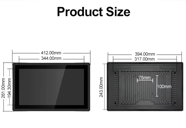 15.6 Inch Industrial Sunlight-readable IPS LCD Monitor Capacitive Touch Screen True Flat HD VGA Industrial Display
