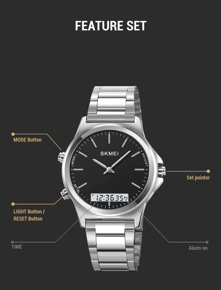 Skmei 2120 Steel Body Multifunction watch for Men