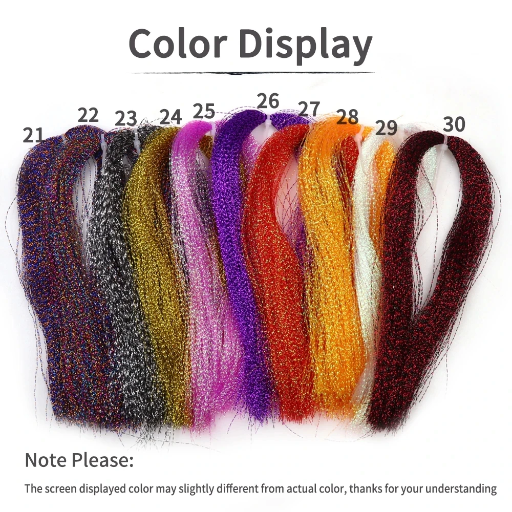 29 Colors Fly Tying Poly Flash Twisted Crystal Flashabou Krystal Flash for Fly Tying Streamer Nymph Sabiki Wholesale