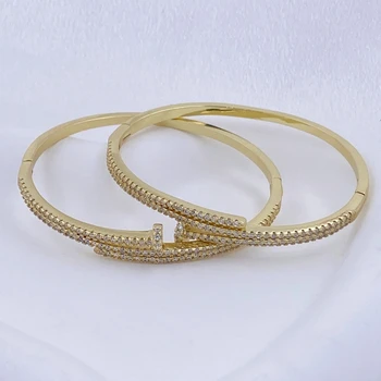 2024 Designer Women Men Couple Zircon Nail Bracelet Bangles For Women Gifts Jewelry