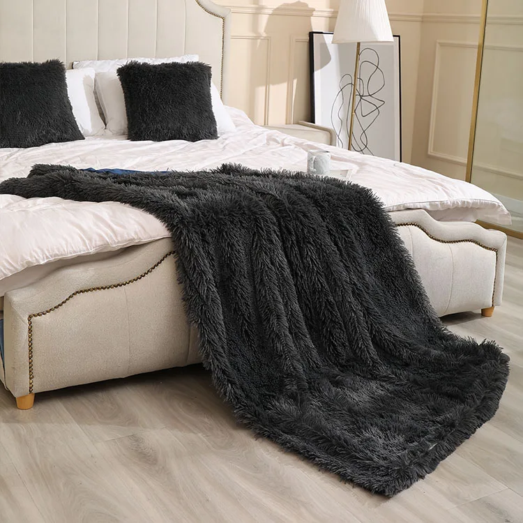 Home Soft Fluffy Blanket Cozy Faux Fur Blanket Fuzzy Sherpa Plush Throw for  Bed Couch Sofa Chair Decorative 50 Pink