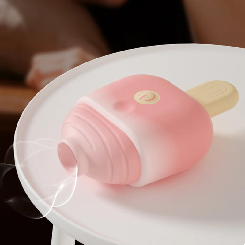 Pink silicone vibrator in use demonstration