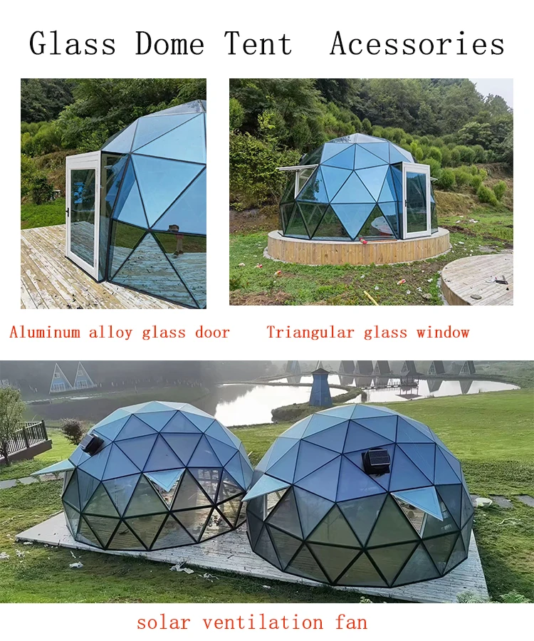 China Manufacturer Aluminum Glass Dome House For Family Resort And