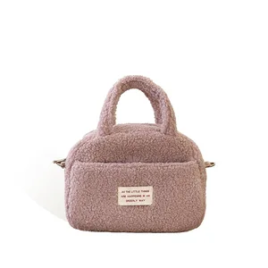 New Design Fluffy Warmer Sherpa Faux Fur Crossbody Bag for Women Purse Handbag Plushy Soft Shoulder Bags
