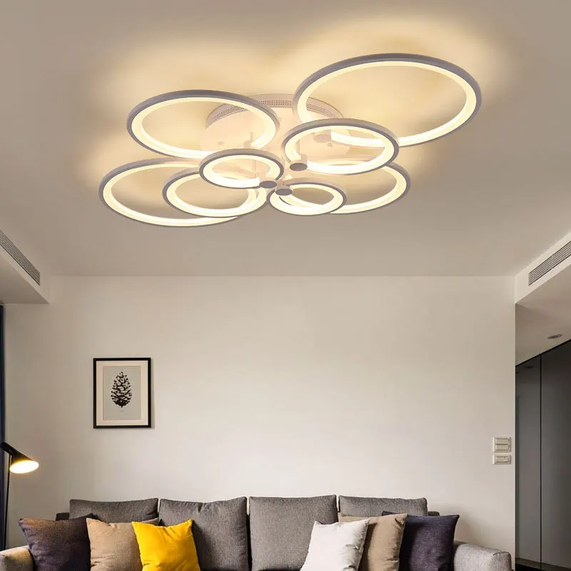 إضاءة سقفية بقيادة ليد بأسلوب حداثي بسيط نورديكي، للغرفة والمطبخ والشرفة، قاعدة بلاستيكية مع تحكم عن بعد ذكي