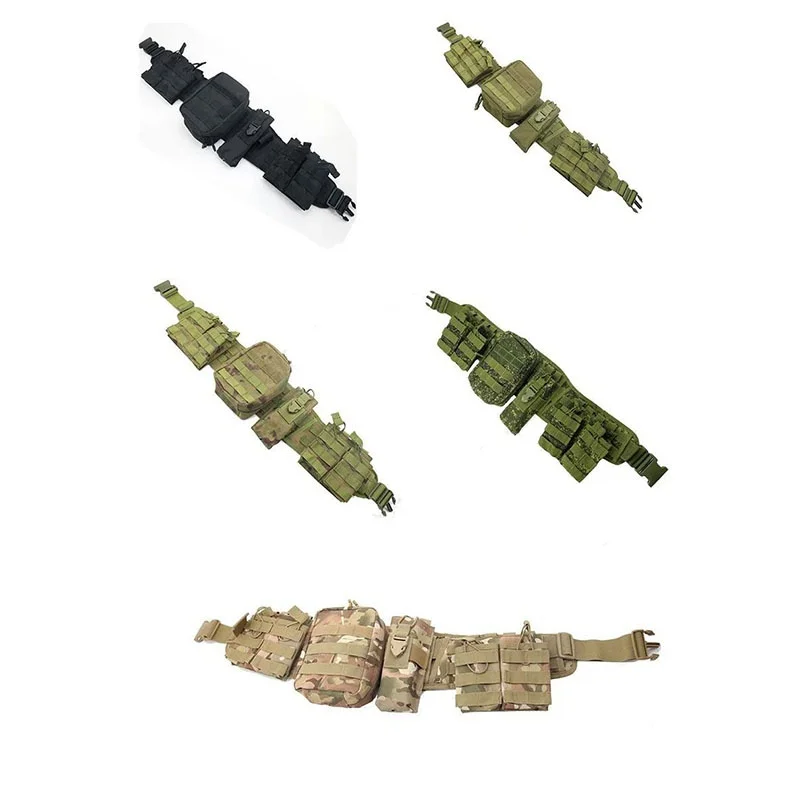 Multi-functional Adjustable Outdoor Waist Wrap Camouflage Tactical Belt Set Multi-functional Belt High Duty Accessory Bag