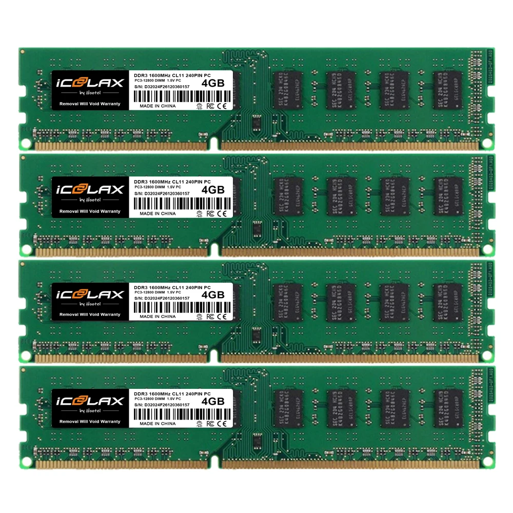 Icoolax หน่วยความจำ1333MHz 1600MHz Ddr3 2GB RAM 4GB RAM เดสก์
