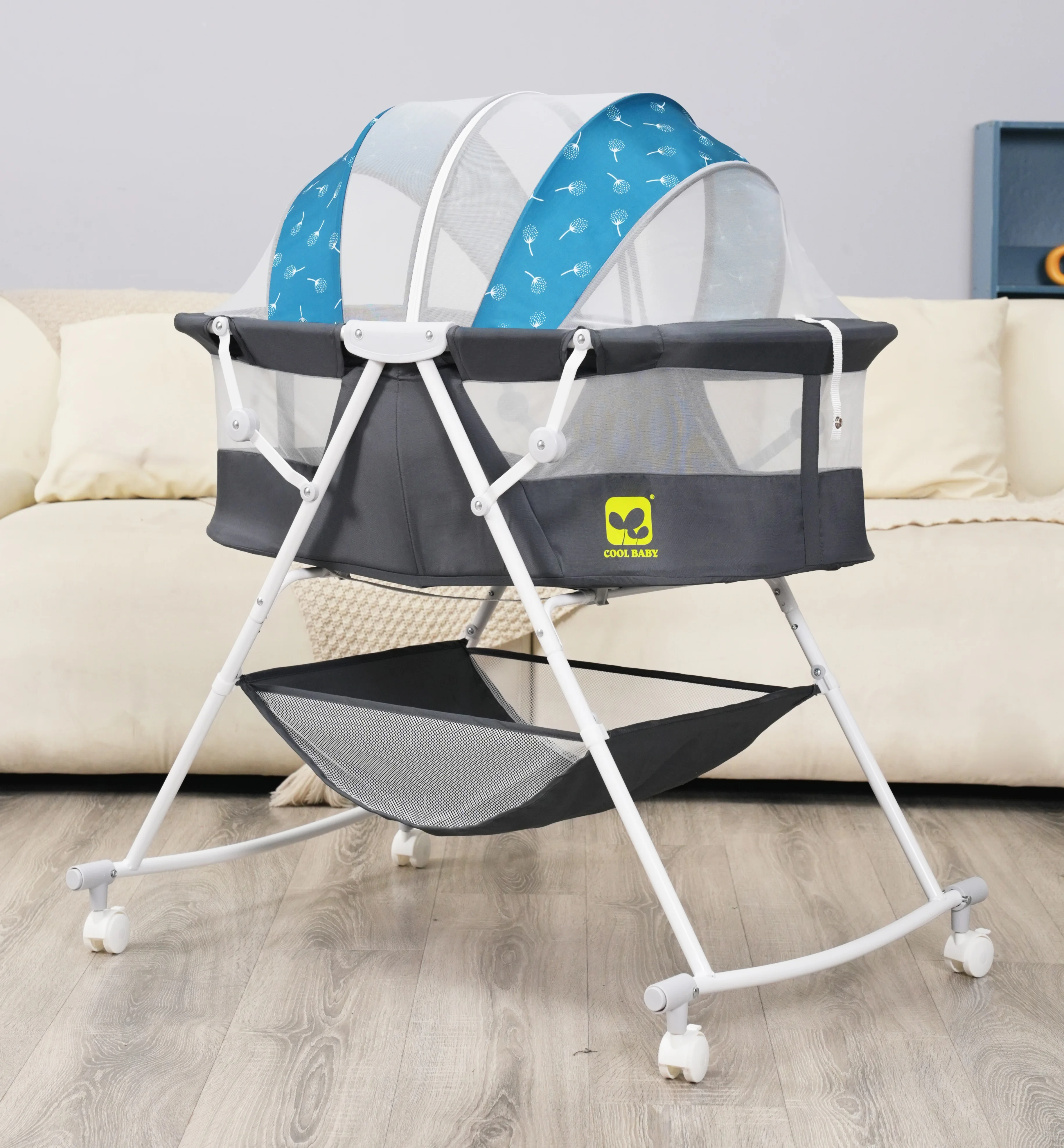 P758 Cool Baby Multifunctional Foldable Metal Baby Cot Bed Modern Design Style Kids' Cribs Bedside Sleeper supplier