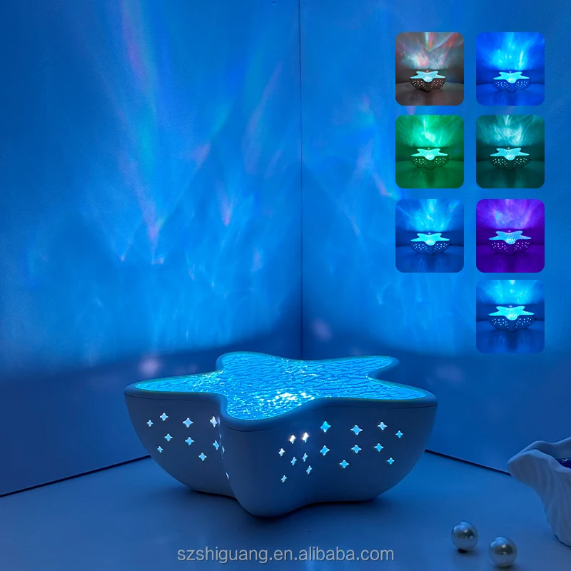 Lampada Proiettore A Forma Di Stella Marina – Luci Nordiche Con 7 Colori E Batteria Ricaricabile