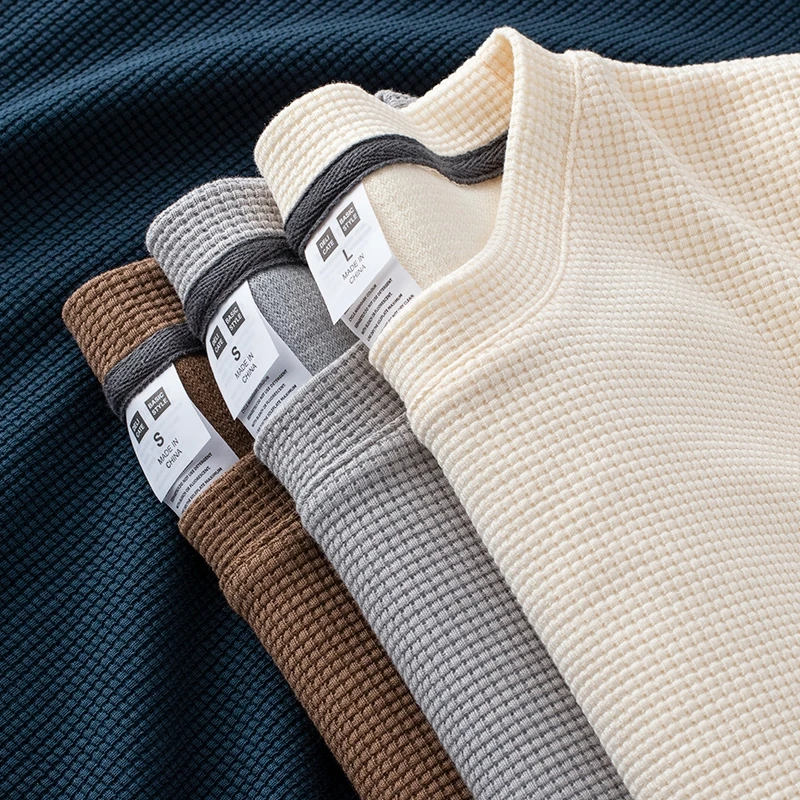 2022 Custom Mens Waffle Knit Fabric T Shirt Waffle Knit Shirt Buy