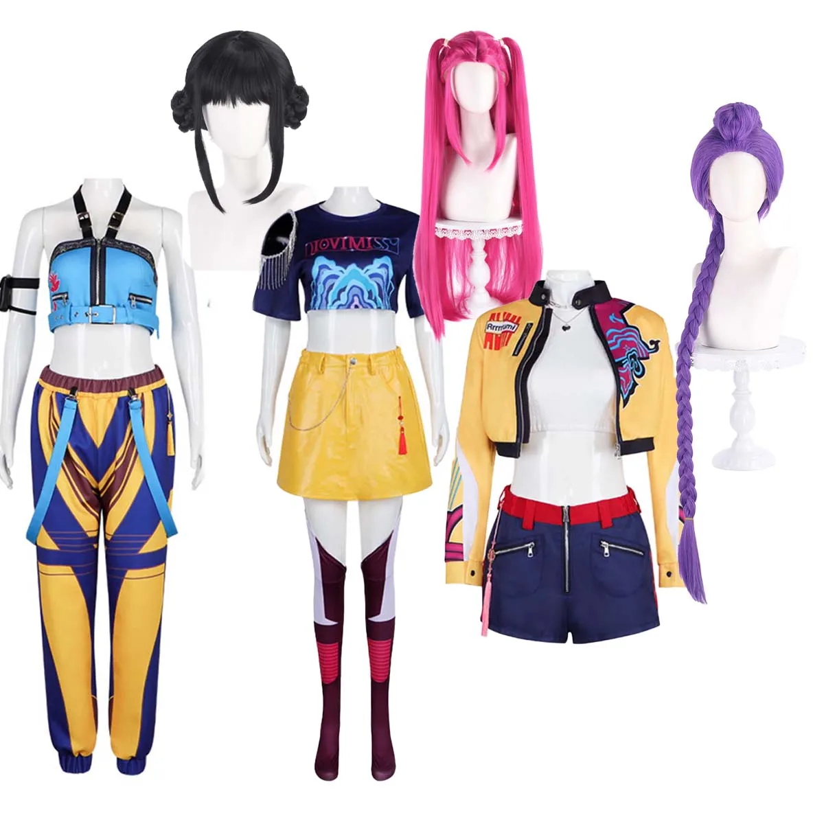 Kolegrial Costume Cosplay Bambina Anime Cacciatrice Di Demoni &ndash; Abito Con Pantaloni A Manica Lunga Per Halloween E Carnevale &ndash; Stampa Fantasia, Include Borsa, Taglie Multiple, Perfetto Per Festa In Maschera