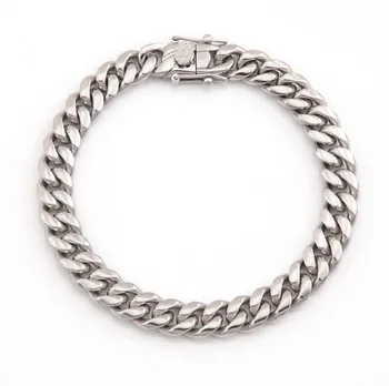 Hot Sale Fashion Custom Jewelry Hip Hop VVS Moissanite Chain Man 925 Sterling Silver Diamond  Cuban Link Chain bracelet