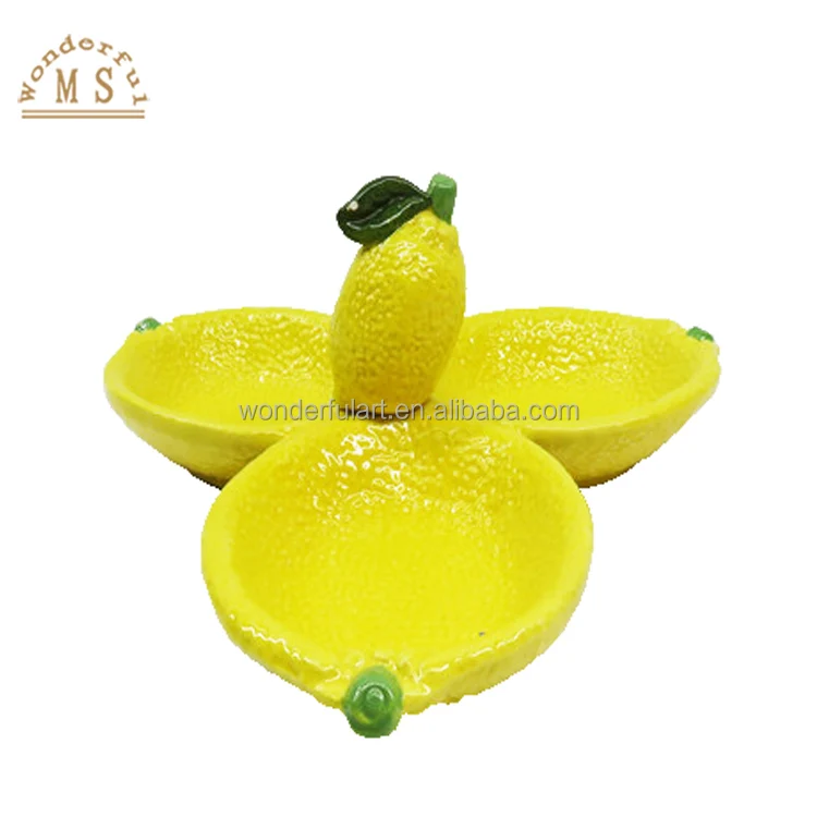 Lemon dish Shape Holders 3d fruit Style Kitchenware Ceramic canister dish Tableware jar
