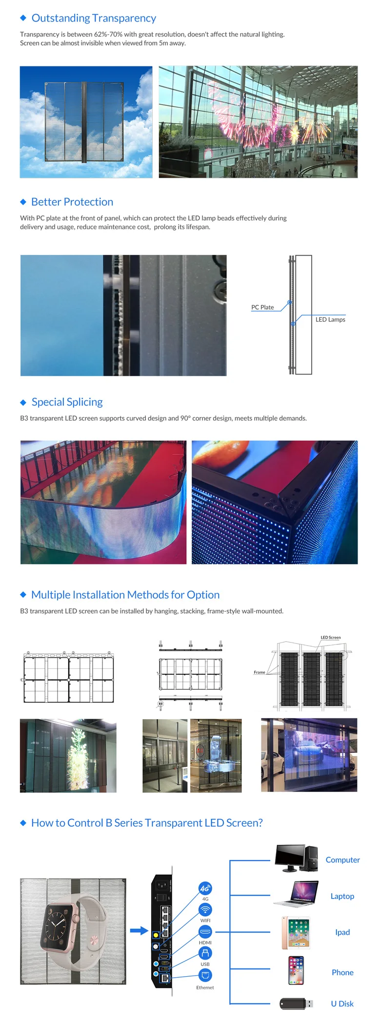 P391 LED Transparent Window Sign - Perfect for Advertising