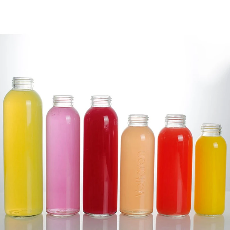 100ml 150ml 200ml 500ml Flint clear Flint Glass Bottle for Juice Beverage Sauce Tea Milk With Aluminum Caps