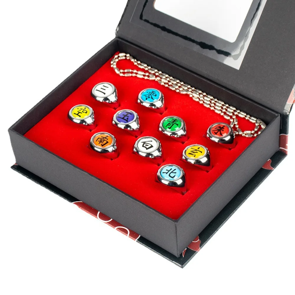 Akatsuki Ring 10 Style Anime Cosplay Metal Rings With Red Box For Friend  Gift Fans Collection Stuff Itachi Pain - CosplayWare.com