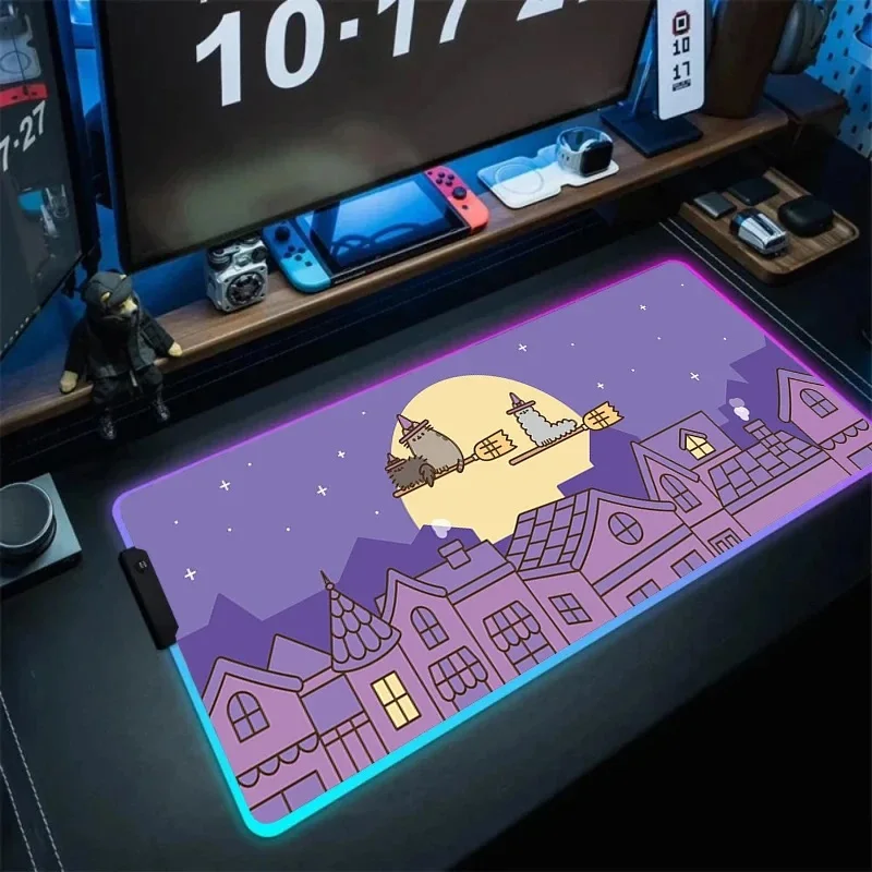 Anime Sublimation Mouse Pad Mat Custom Logo Mousepad Manufacturer Big Non-slip Usb Led Rgb Mouse Pad for Computer Game