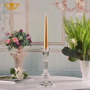 Hot-selling Crystal Customization Wedding Feast Banquet Party Centerpiece Decoration Tall Glass Candle Candlestick Holder