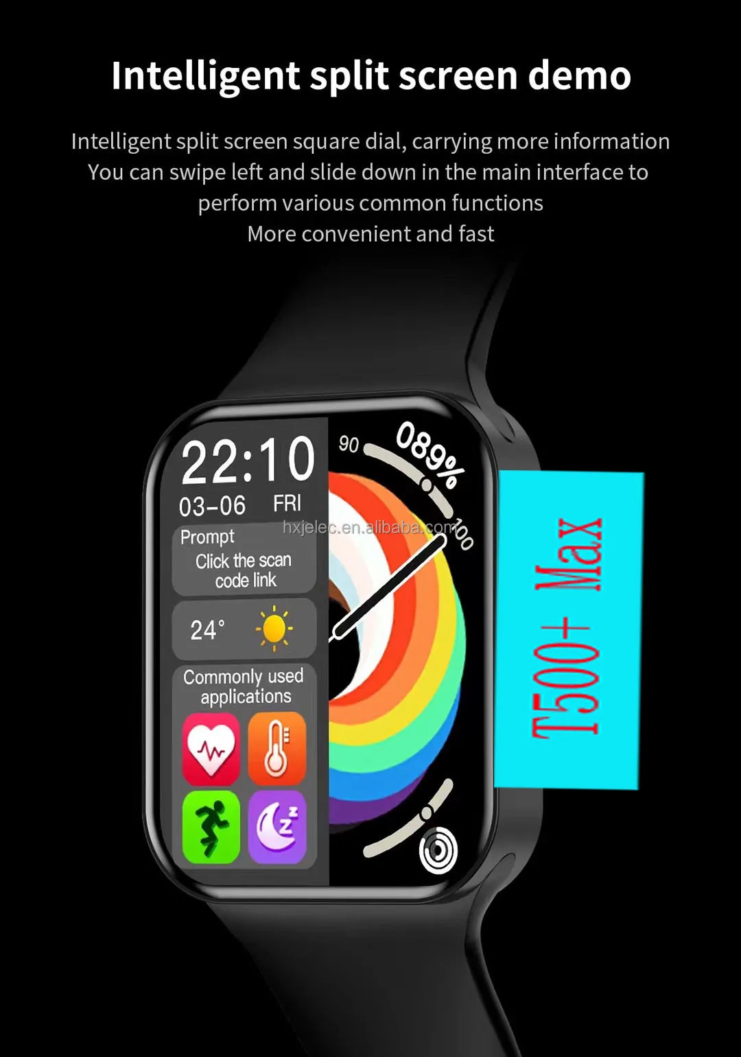 New Modelt500+max Pro Smartwatch Watch7 Woman Wireless Charging 3d