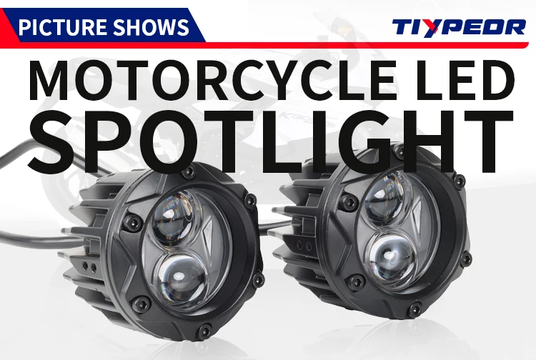 TIYPEOR Motorcycle Super Bright Spotlight Auxiliary Headlight Fog Lights Upgrade Spotlight Upgrade Spotlight High Quality Power details