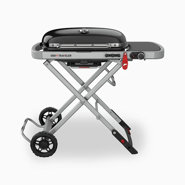Weber Traveler Gas Barbecue Grill Outdoor Large Capacity Baking Tray Portable