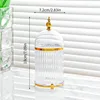 Transparent color tower bead stripes ball top jar - sa01