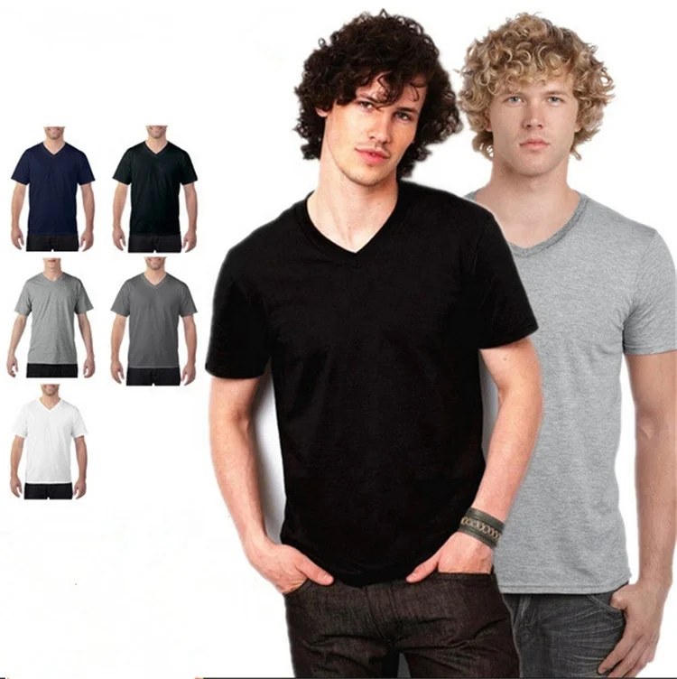 Wholesale v-neck Big EU USA size 150 gsm 100% cotton men's short sleeve unisex logo custom plain v neck tee t shirt T-shirts t-shirt From m.alibaba.com