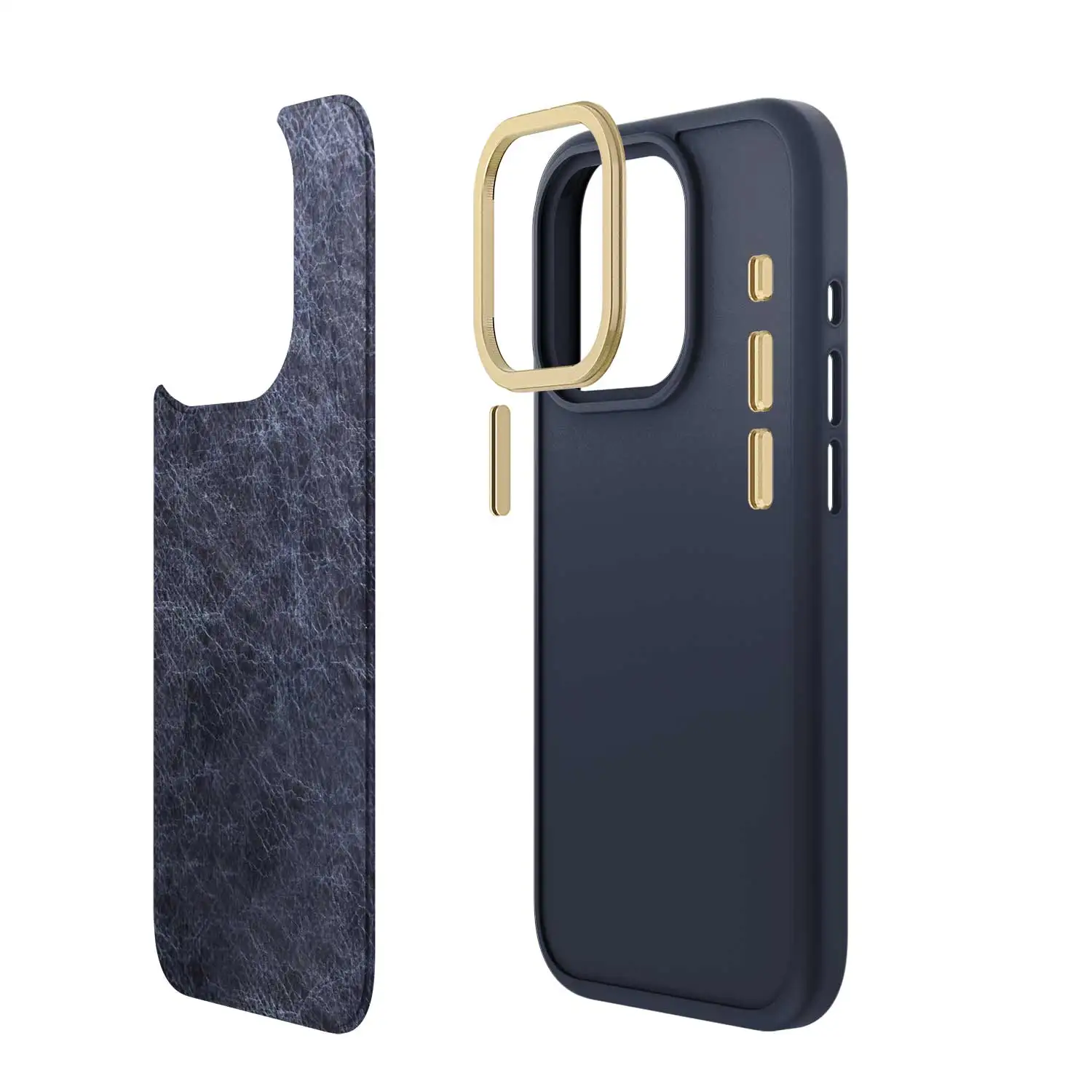2024 Custom Design Leather Phone Case With Aluminum Alloy Camera Ring Metal Button for iPhone 14 15 Pro Case for iPhone 15 Case