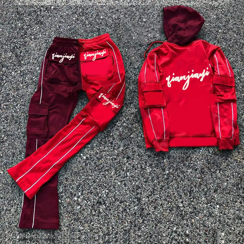 Tracksuit Oversize Man Nylon Tracksuit Men,Men Casual Velvet Tracksuit