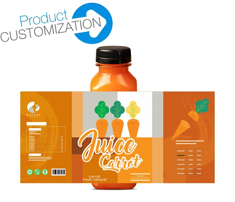 250ml 350ml 400ml Pet Juice Bottle Customized Square Shape Transparent