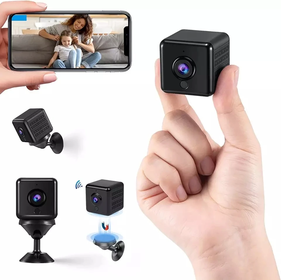 Mini Câmera WiFi HD 1080P De Segurança Interna Doméstica Em Ângulo Mini Câmera WiFi HD 1080P De Segurança Interna Doméstica Em Ângulo
