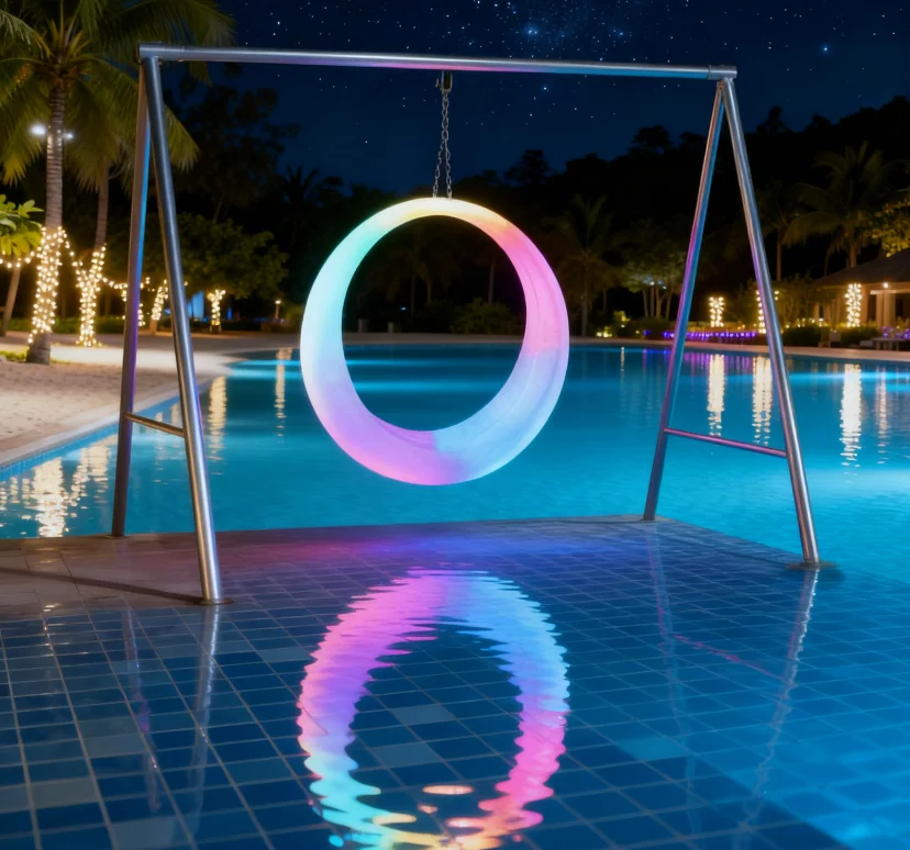 PE Plastic Remote Control Color Change Illuminated Hanging Chair Outdoor Glow LED Patio Swings