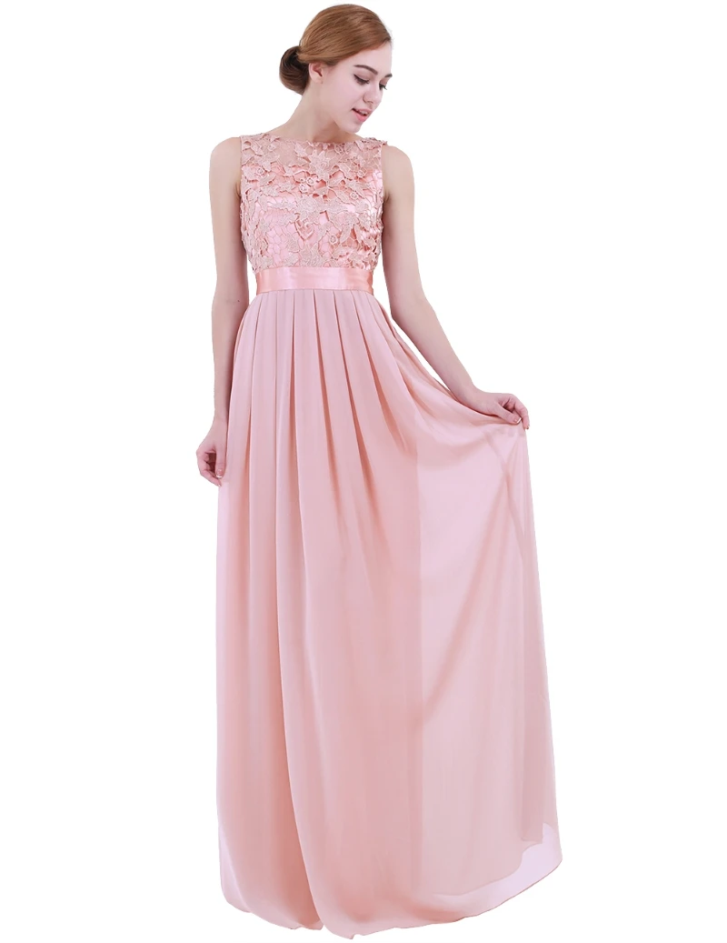 Women Embroidered Chiffon Bridesmaid Elegance Long Evening Party Prom ...