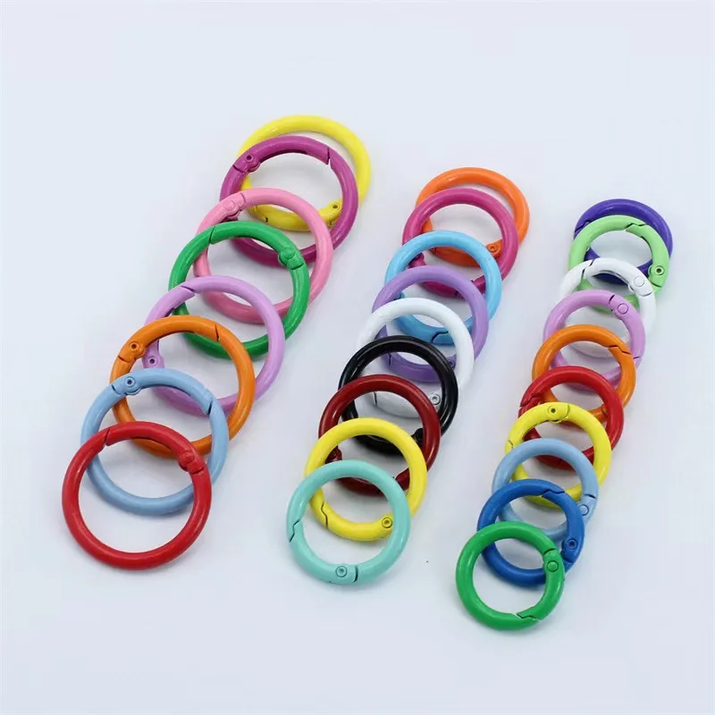 Handmade DIY Circle Snap Clip Hook O Ring Spring Gate Clasp Buckle Round Spring Carabiner for Keychain Handbag