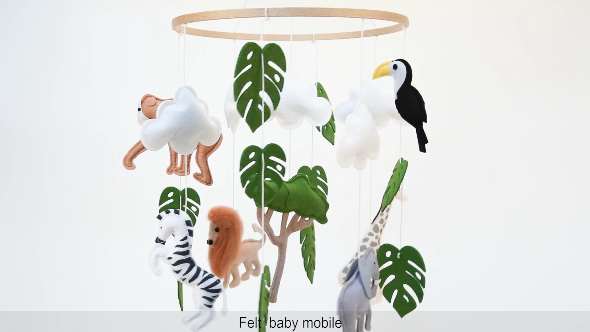 Neutral Felt Jungle Theme Mobile Baby Safari Animal Crib Mobiles Baby Hanging Mobile Buy Felt