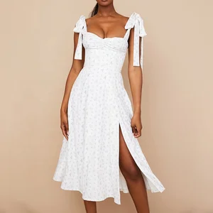 Custom High Quality White High End Print Fashion Gentle Strapless Spring Summer Casual Bodycon Dress