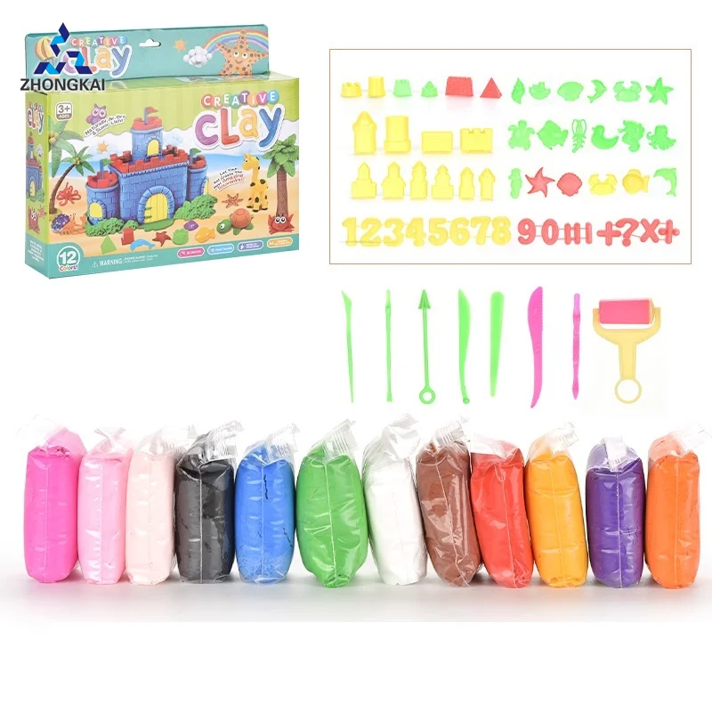 Super Light Non... Creative Kids Air Dry Clay Modeling Crafts Kit For Children 