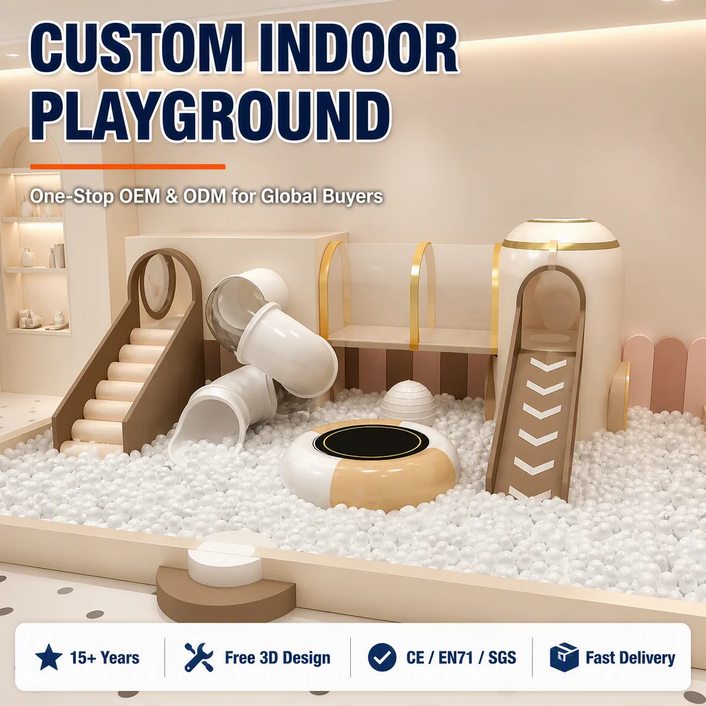 CE Certified Indoor Soft Play Kids Naughty Castle Ball Pit Slide Climbing Tunnel Foam Padded for Commercial Play Center OEM