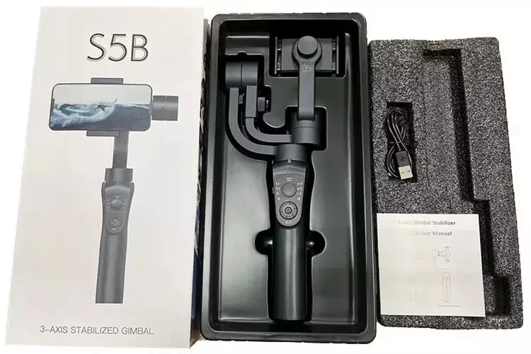 S5B 3軸ジンバルスタビライザー 顔追跡 360度回転 自撮り棒 三脚