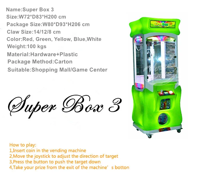 Joystick Arcade Superbox 3 Crane Machine Toy Catcher