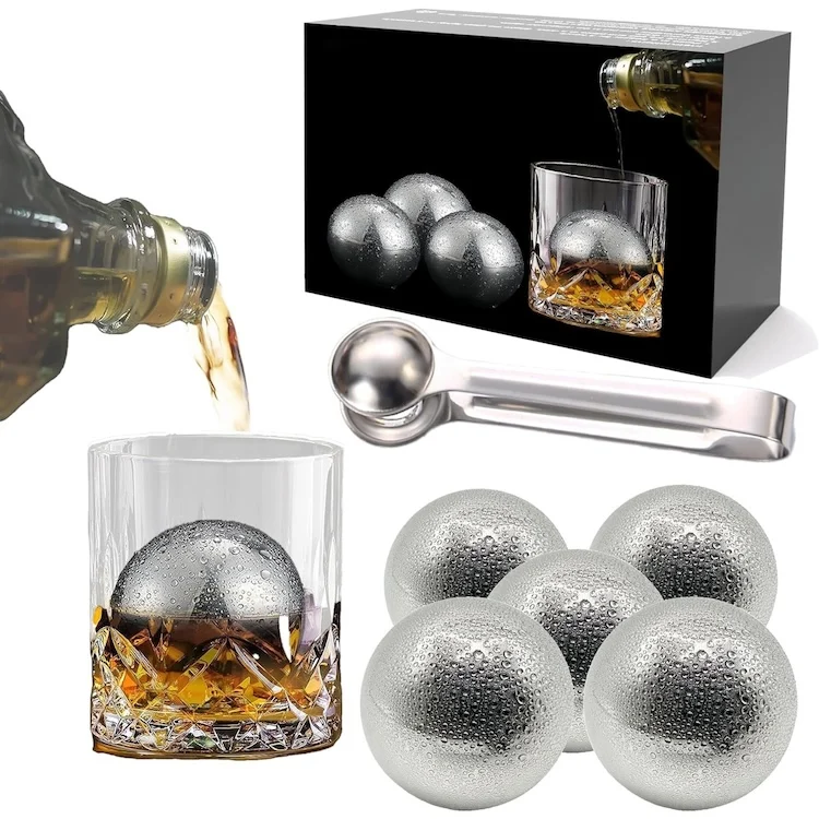 China Factory WholeSale OEM Stainless Steel 304 Bar Party Dinner Chilling Stone Metal Ice Cube With Color Box OEM with Custom Logo