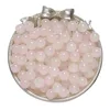 Two-tone glass imitation jade beads - pink and yellow